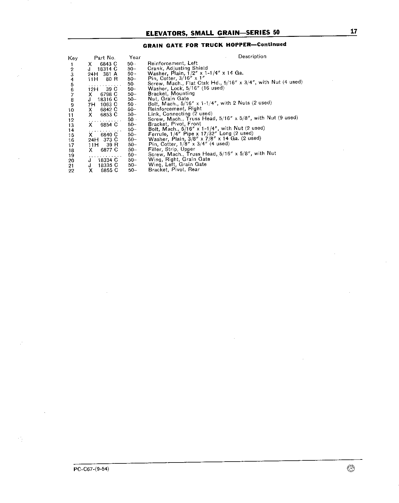 Elevators, Small Grain - Series 50 Grain Gate for Truck Hopper (Continued)