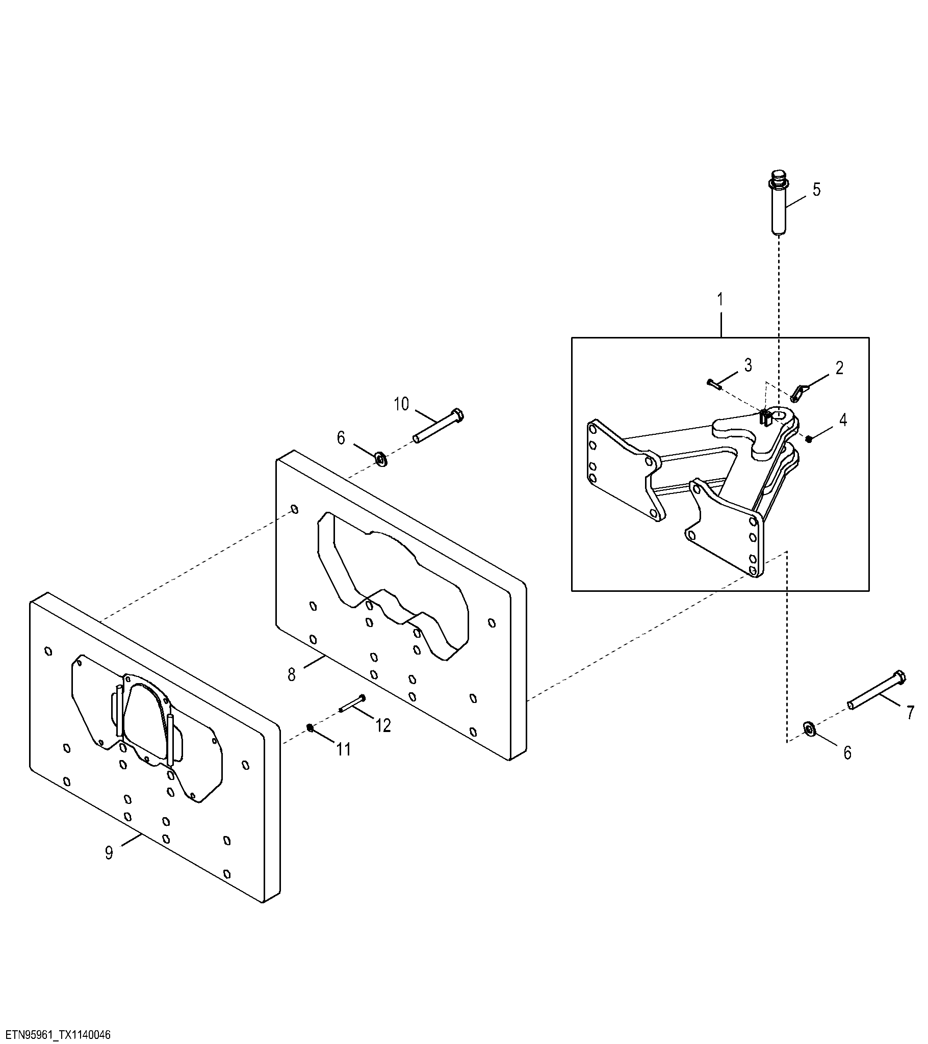 Extended Rigid Drawbar with Double Counterweights (247634 - )