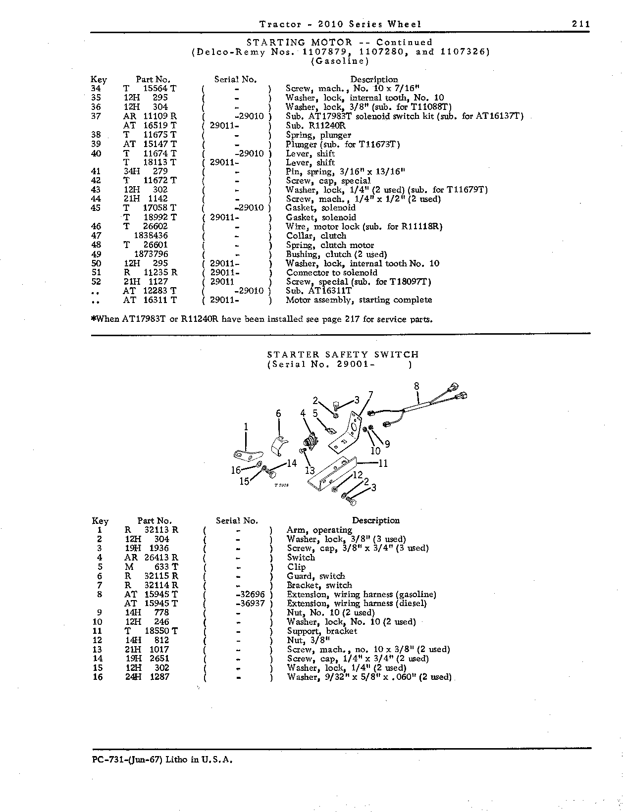 Starter safety switch (Continued)