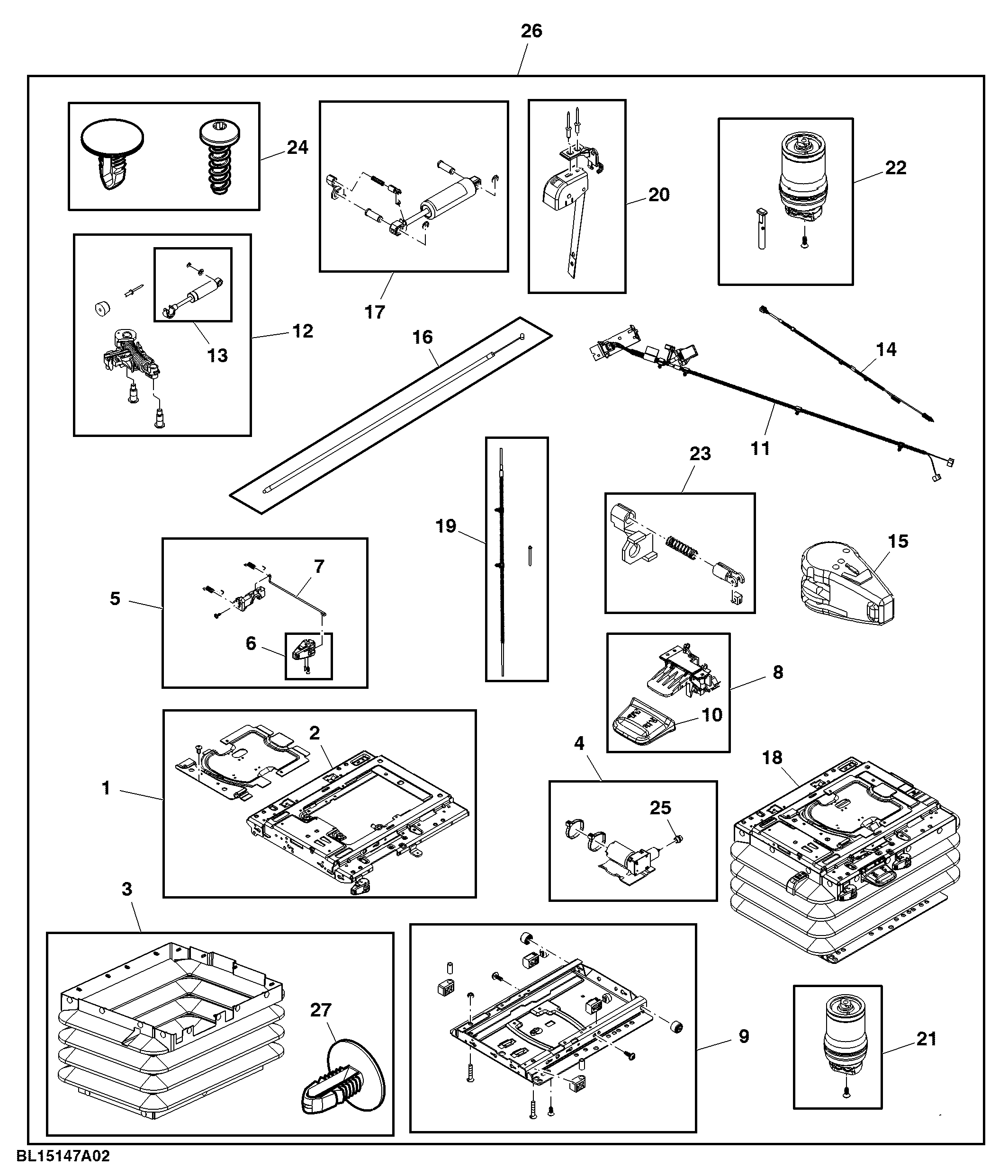 Driver Seat Assembly Parts, Lower Part, Basic (2/2)