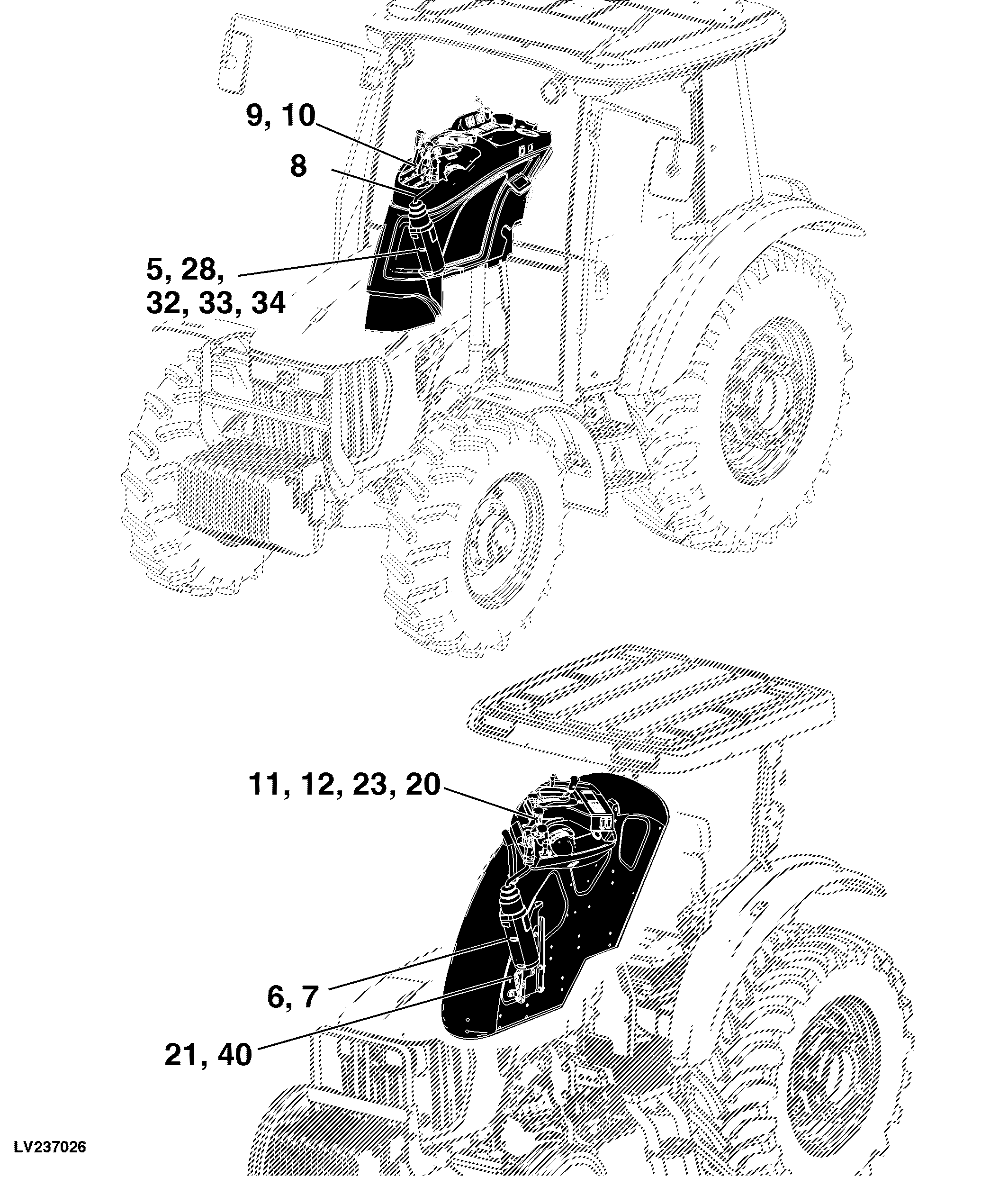 71 Selective Control Valve, Controls And Lines Tractor