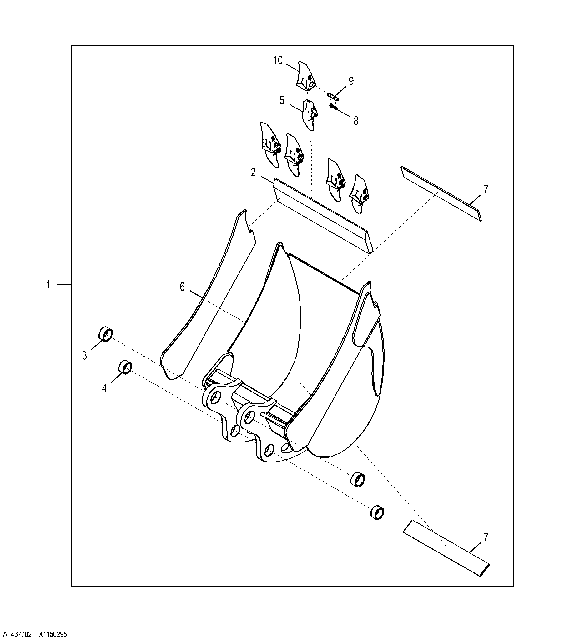 Severe Duty Bucket with TK Teeth 60.96 cm (24.00 in) 0.249 m³ (8.80 ft³)