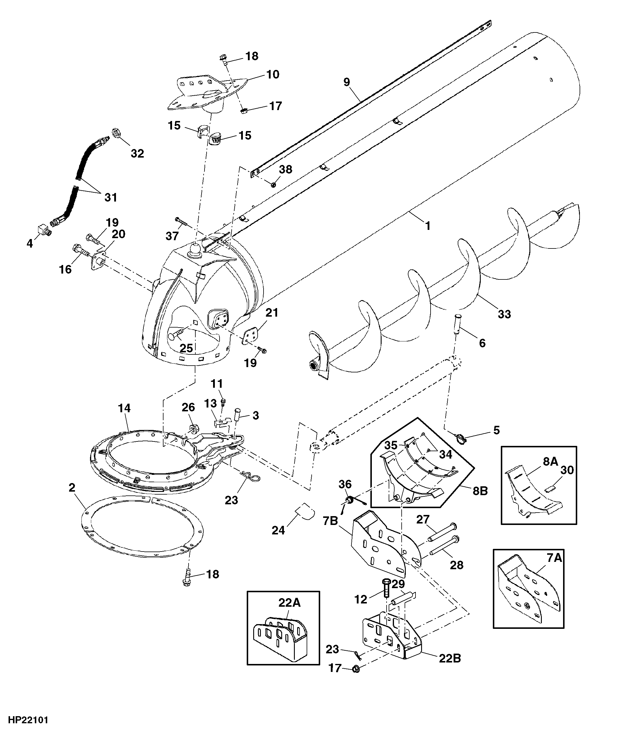 Horizontal Unloading Auger Swivel ( - 735100)