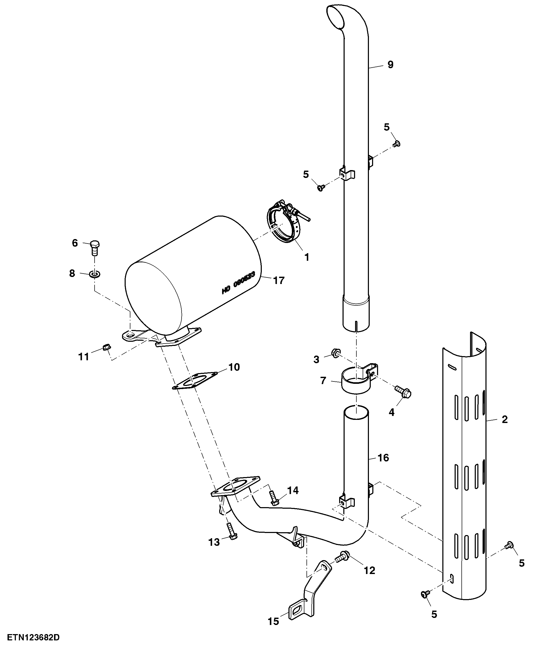 Exhaust Pipe and Muffler Assembly (001839 - )