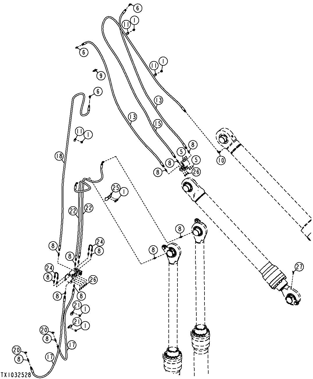 MANUAL LUBRICATION SYSTEM - STANDARD - BOOM