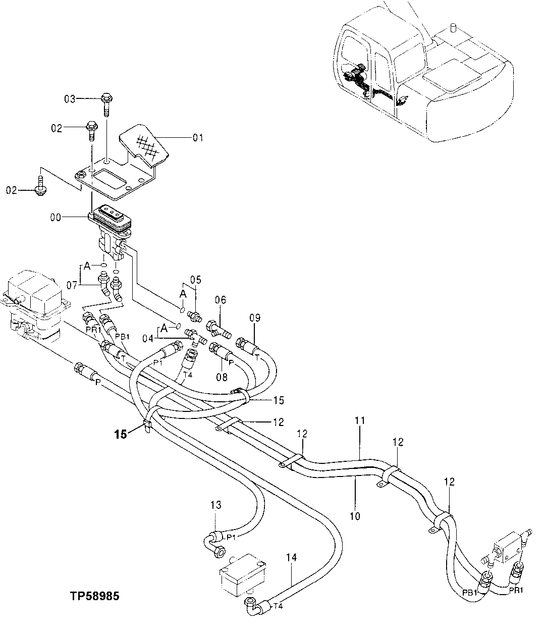 BLADE PILOT FLOW CONTROL HYDRAULIC VALVE AND HOSES