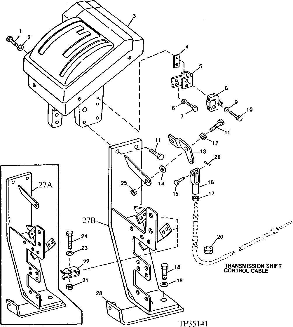 TRANSMISSION CONTROL LEVER HOUSING AND SUPPORT ( - 543489)