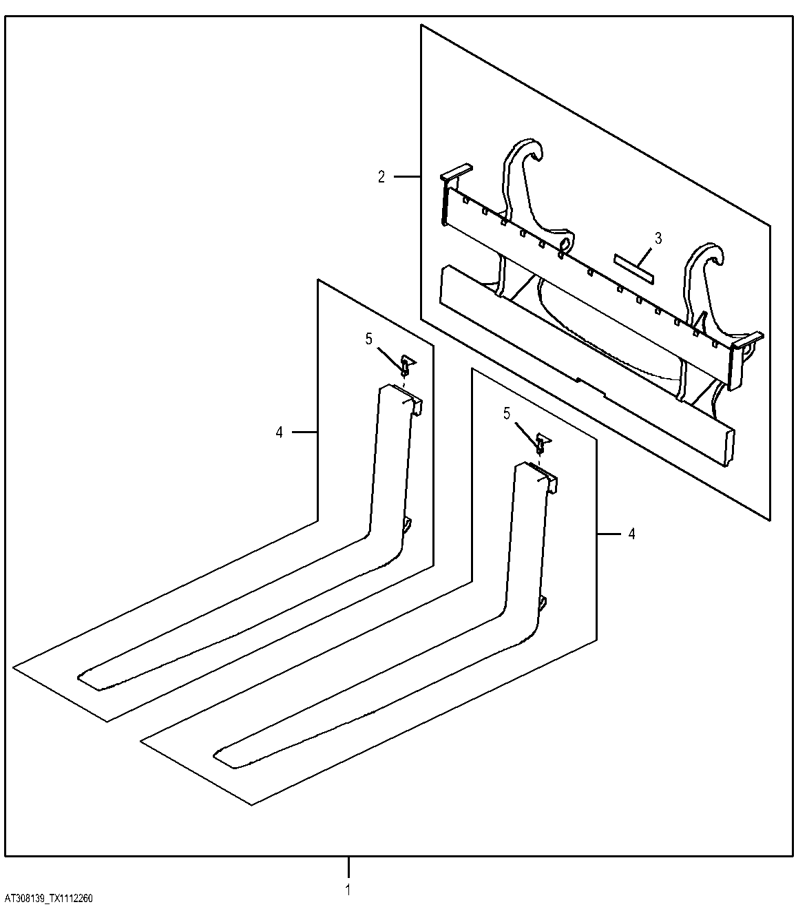 Coupler Fork Frame Carriage 1.52 m (60.00 in) with 1.52 m (60.00 in) Tines Kit