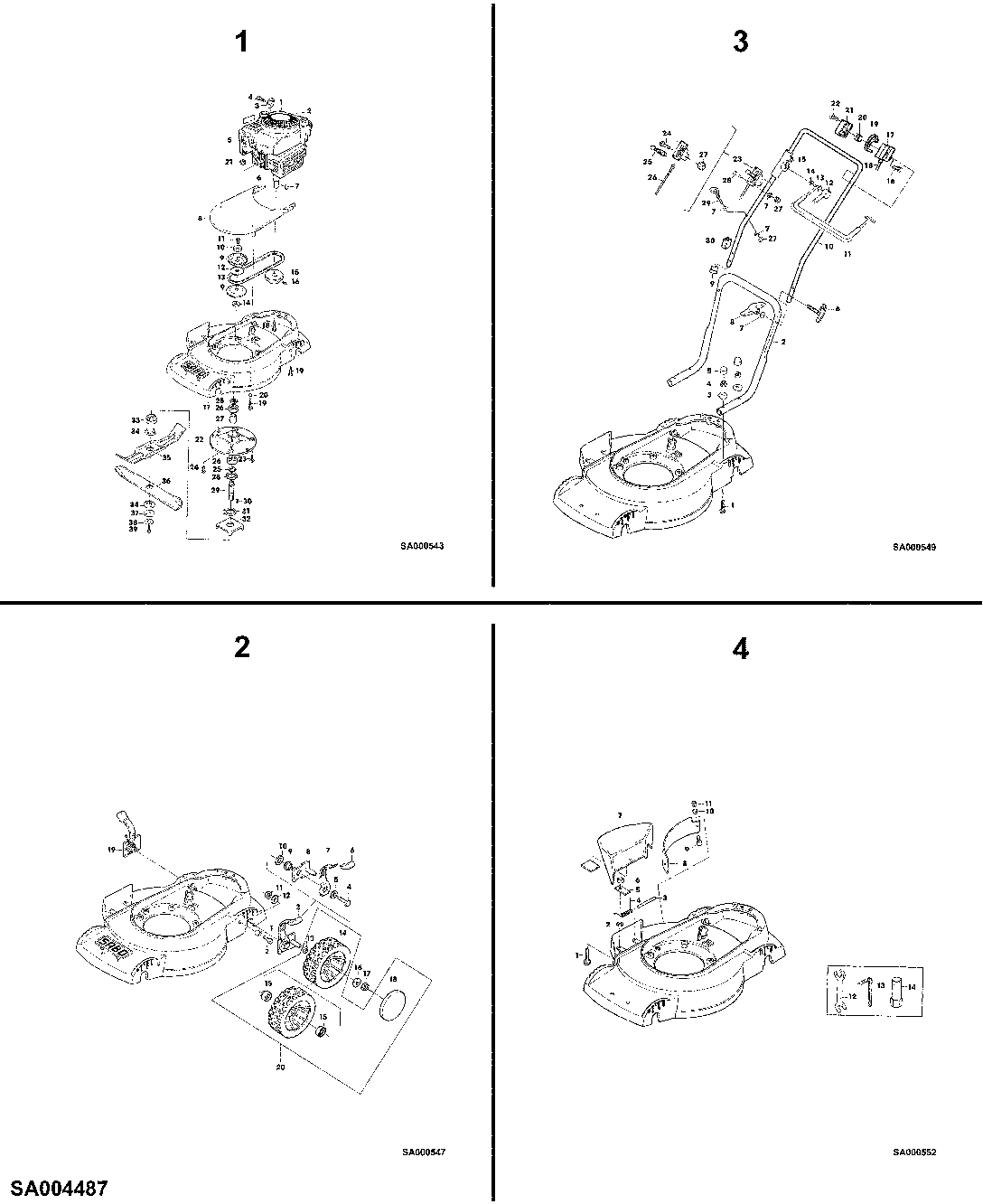60 MULCHER 43-S4, EDP-NO.SA297, SIDE EJECTION (003277 - )