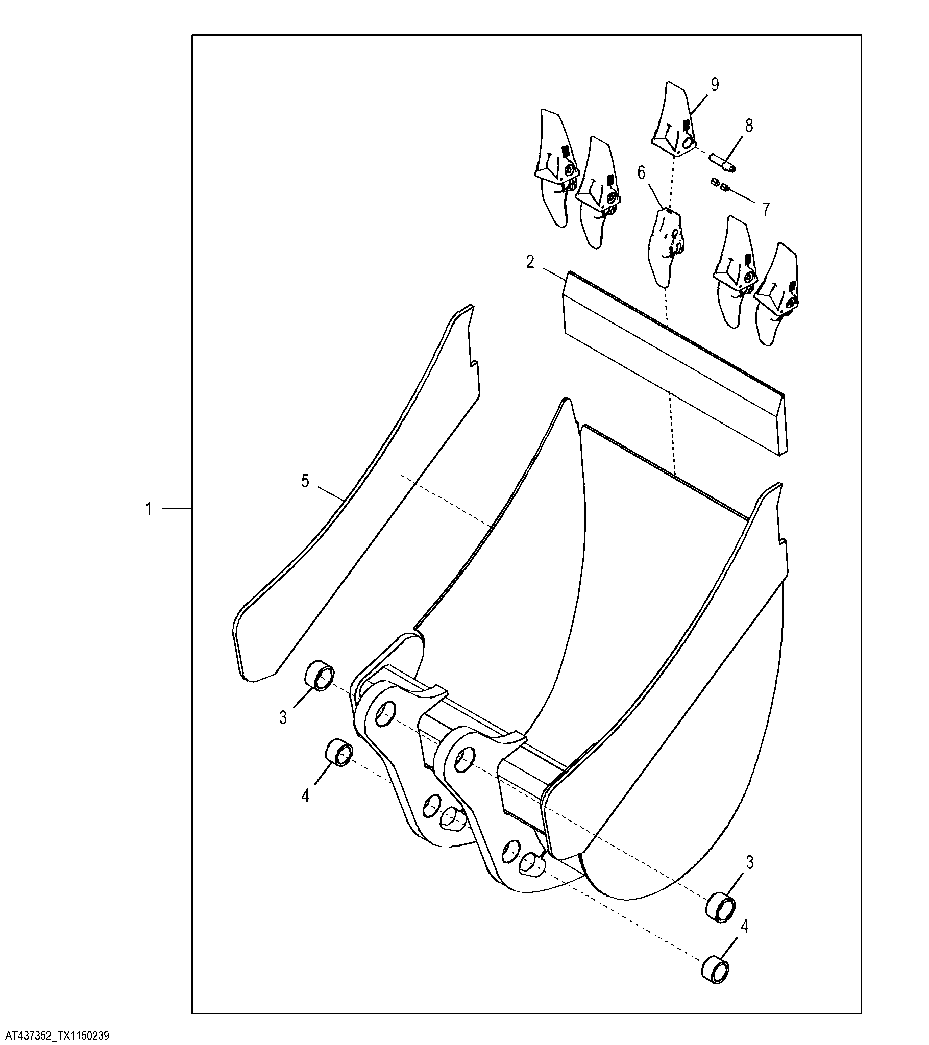 Heavy Duty Bucket with TK Teeth 60.96 cm (24.00 in) 0.294 m³ (8.80 ft³)
