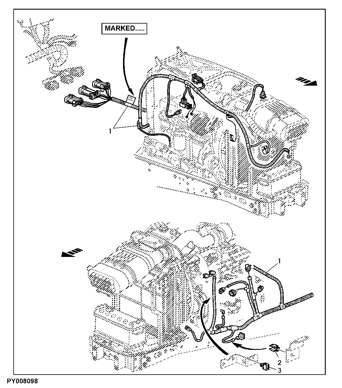 ENGINE WIRING HARNESS, WITH TIER II ENGINE (OPEN OPERATOR'S STATION)