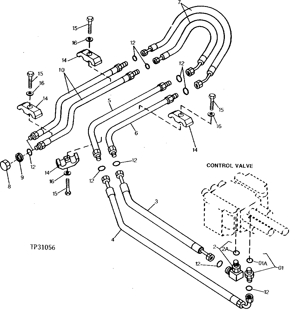 Third Function Auxiliary Hydraulic Lines (3/4 in. Hose) (000477 - )