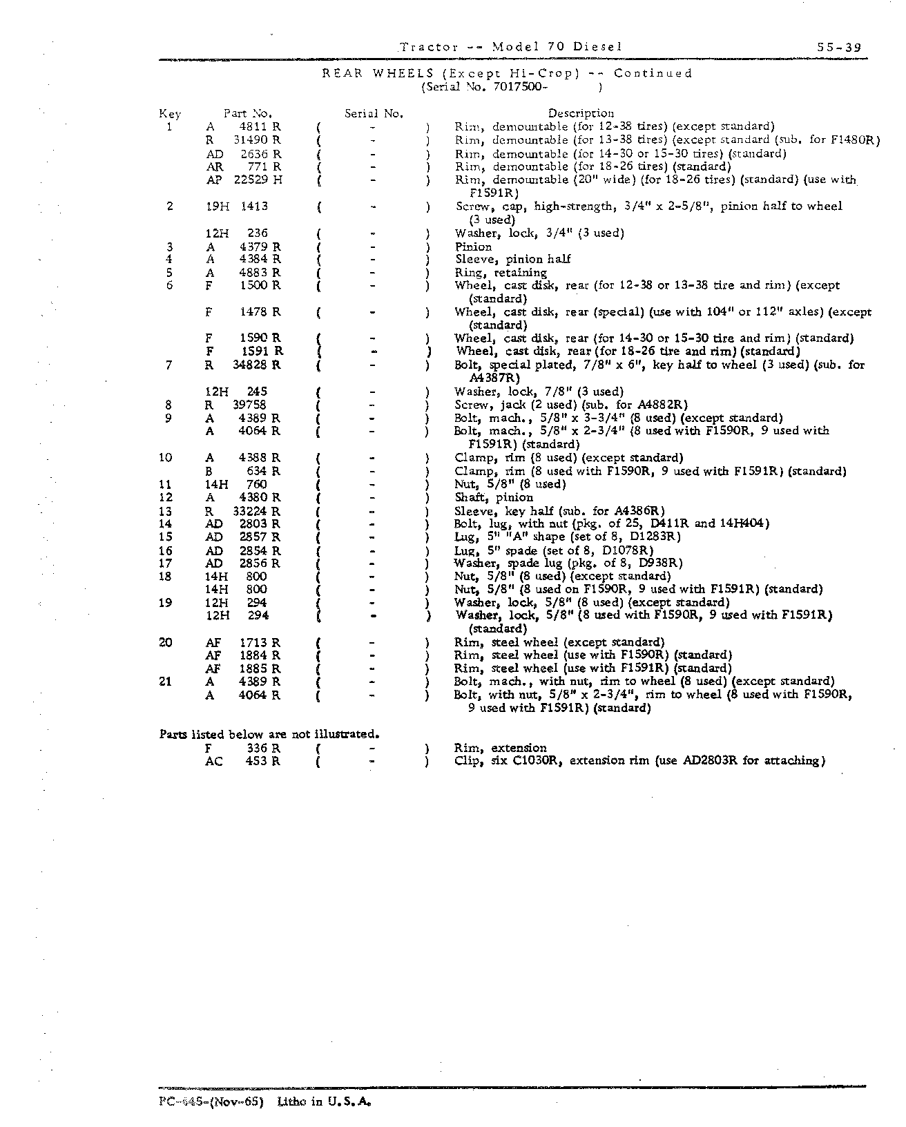 Section 55 - Steering Mechanism, Front End Equipment, and Rear Wheels (Continued)