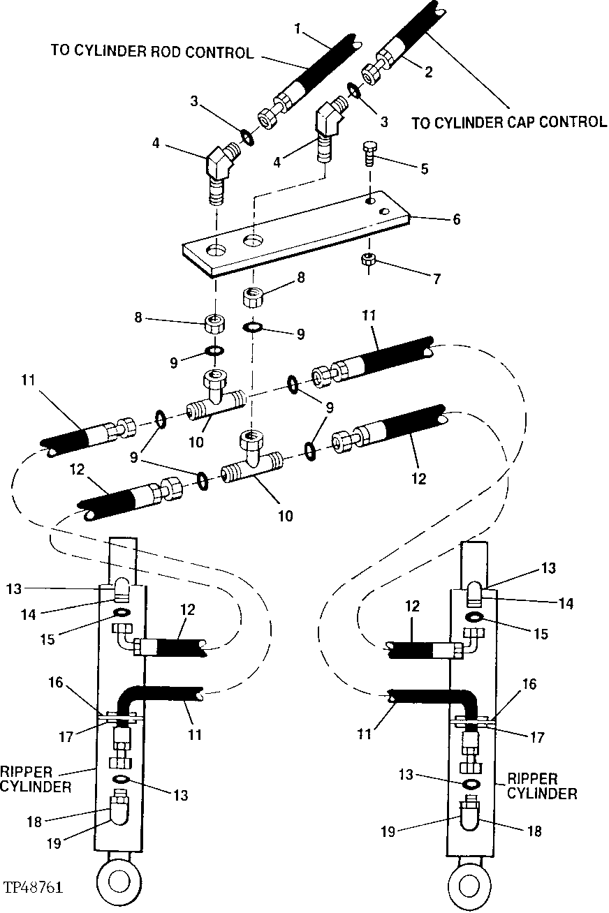 MANUAL CONTROLLED REAR RIPPER HYDRAULICS (549629 - )