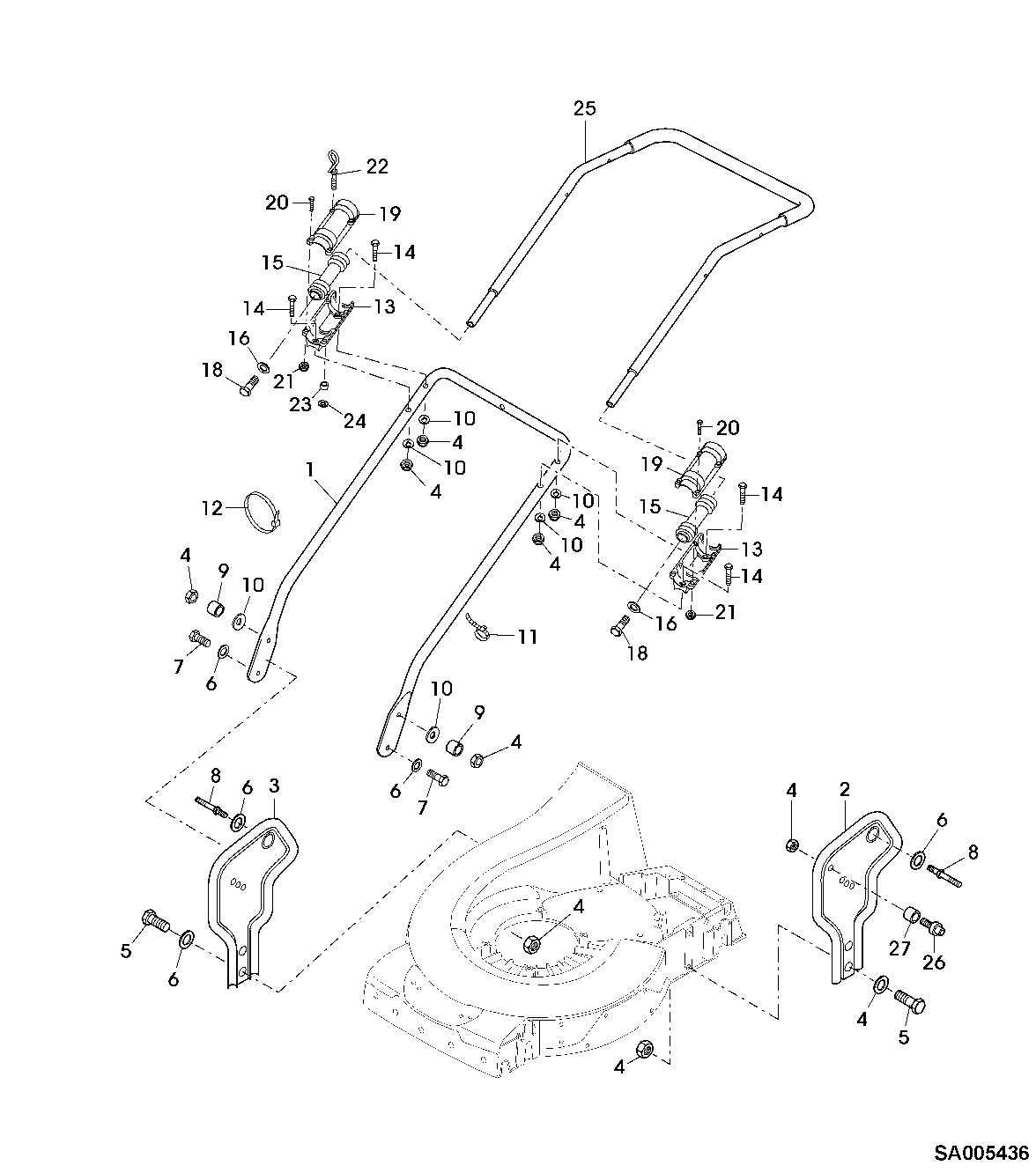 HANDLE, VIBRATION ABSORBER, HANDLE MOUNTING