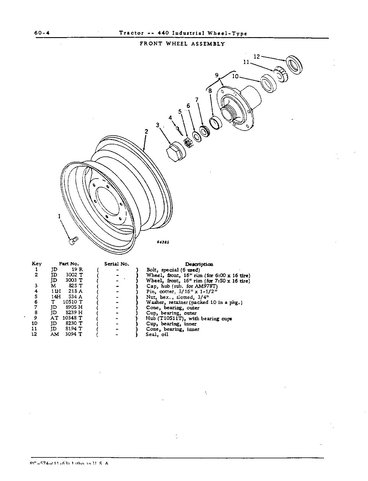 Front Axle and Wheels (Continued)
