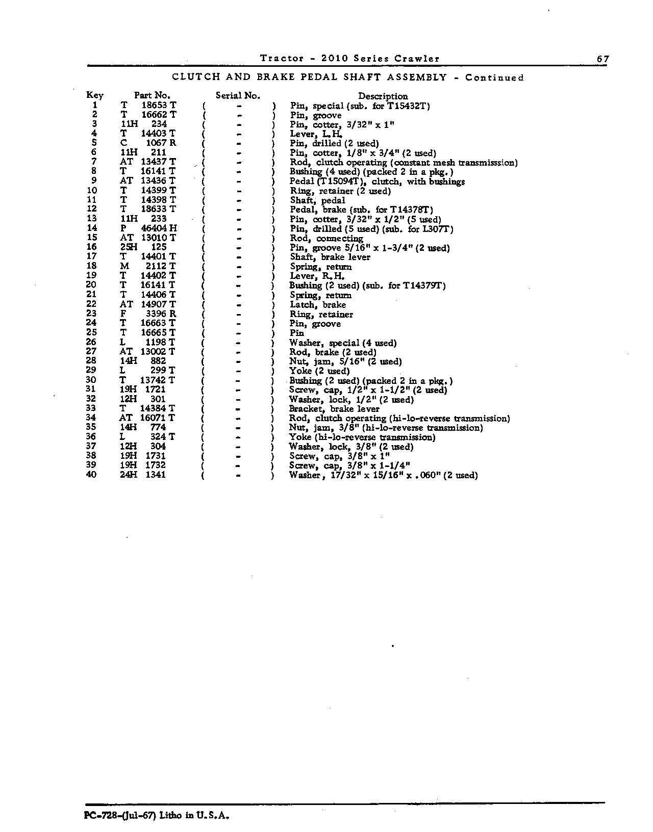 Brake pedal (Continued)