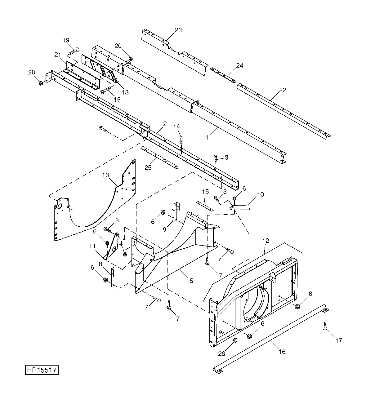 SEPARATOR MODULE RAILS AND DISCHARGE HOUSING