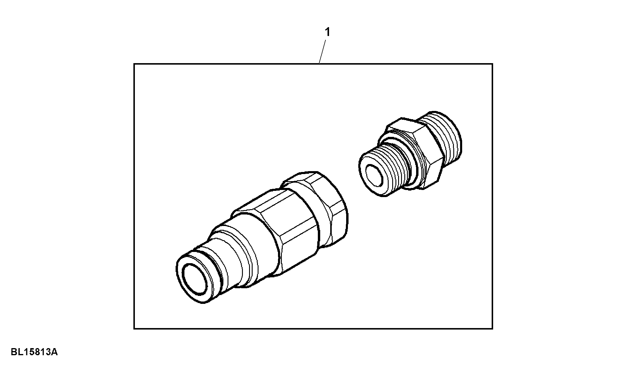 Coupler / Fitting, Drain Line, Implement Hydraulic Motor, Attachment