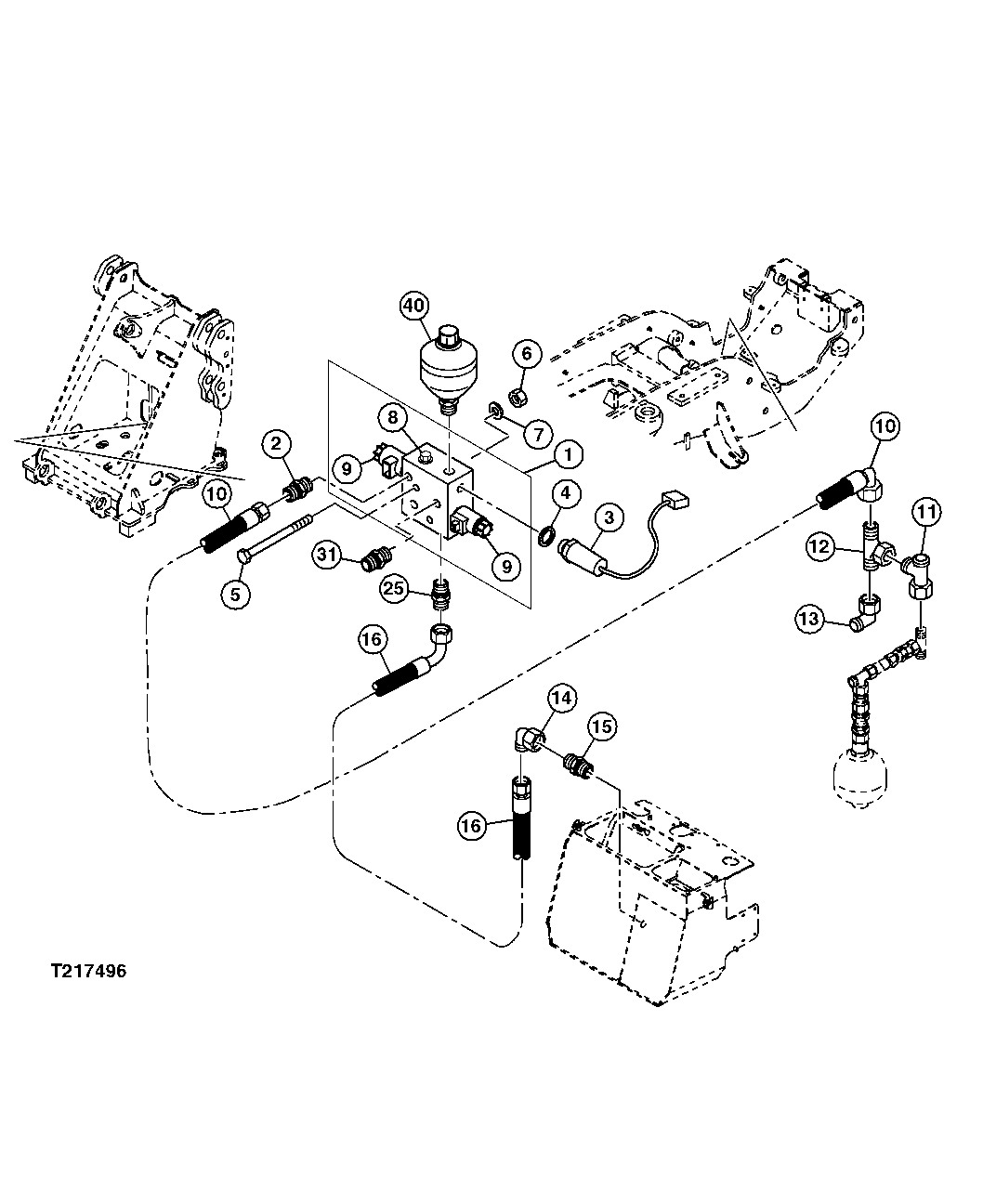 Park Brake Manifold, Accumulator, Hoses and Fittings