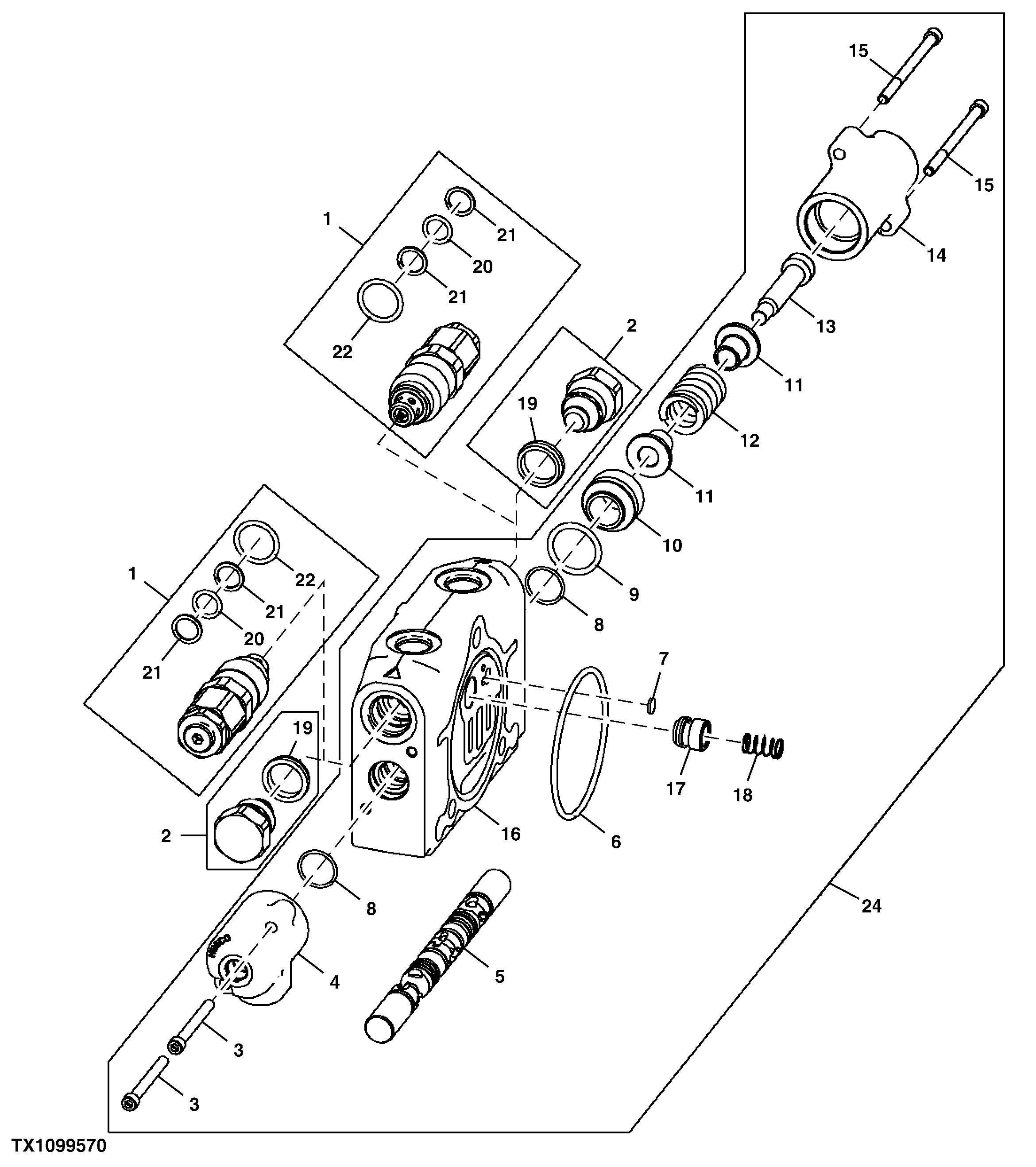 Hydraulic Control Valve Tilt, Angle or Auxiliary Section