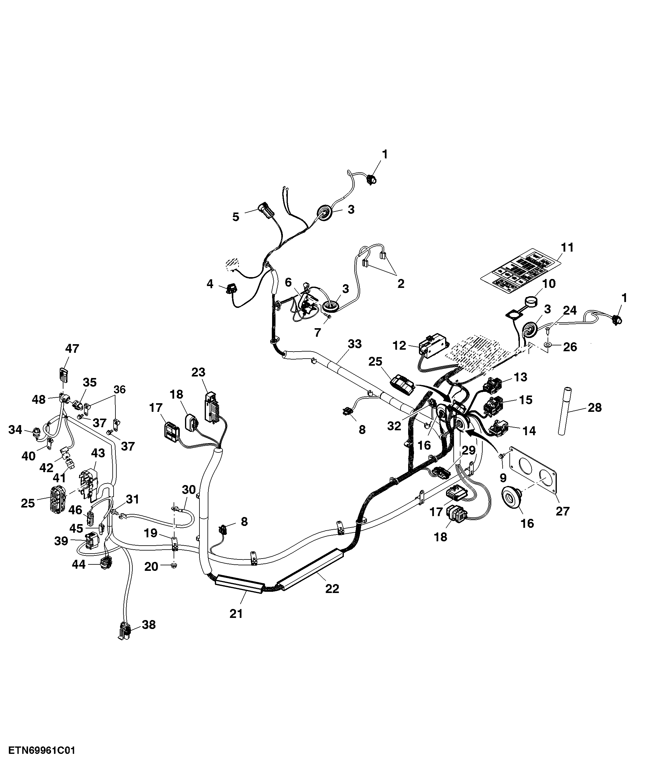 Cab Wiring Harness, SyncShuttle™ Transmission