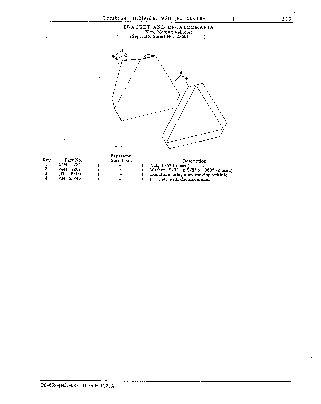 Separator Sheets and Frame (Continued)