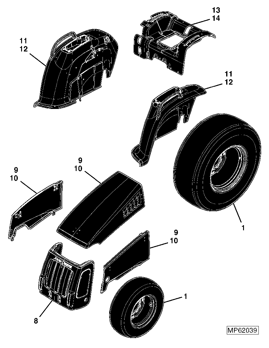 80 FRAME, WHEELS, NON-POWERED AXLES AND SHEET METAL