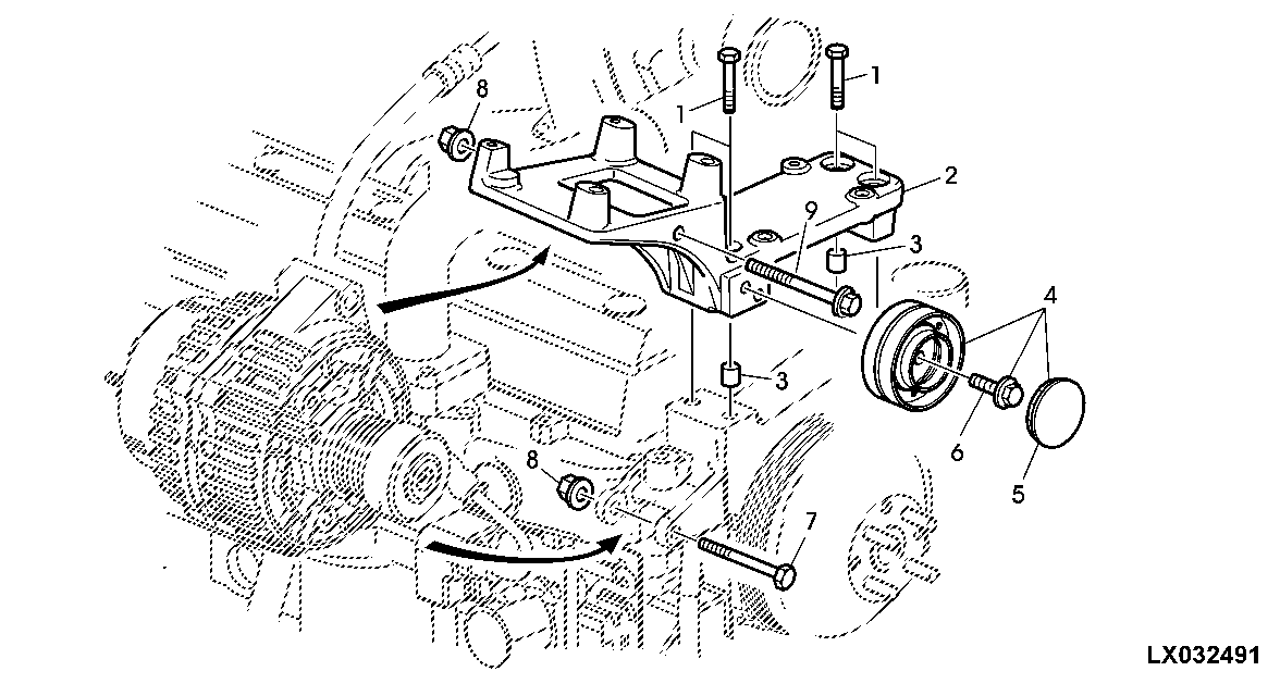 Alternator Attaching Parts, W/ Air Compressor