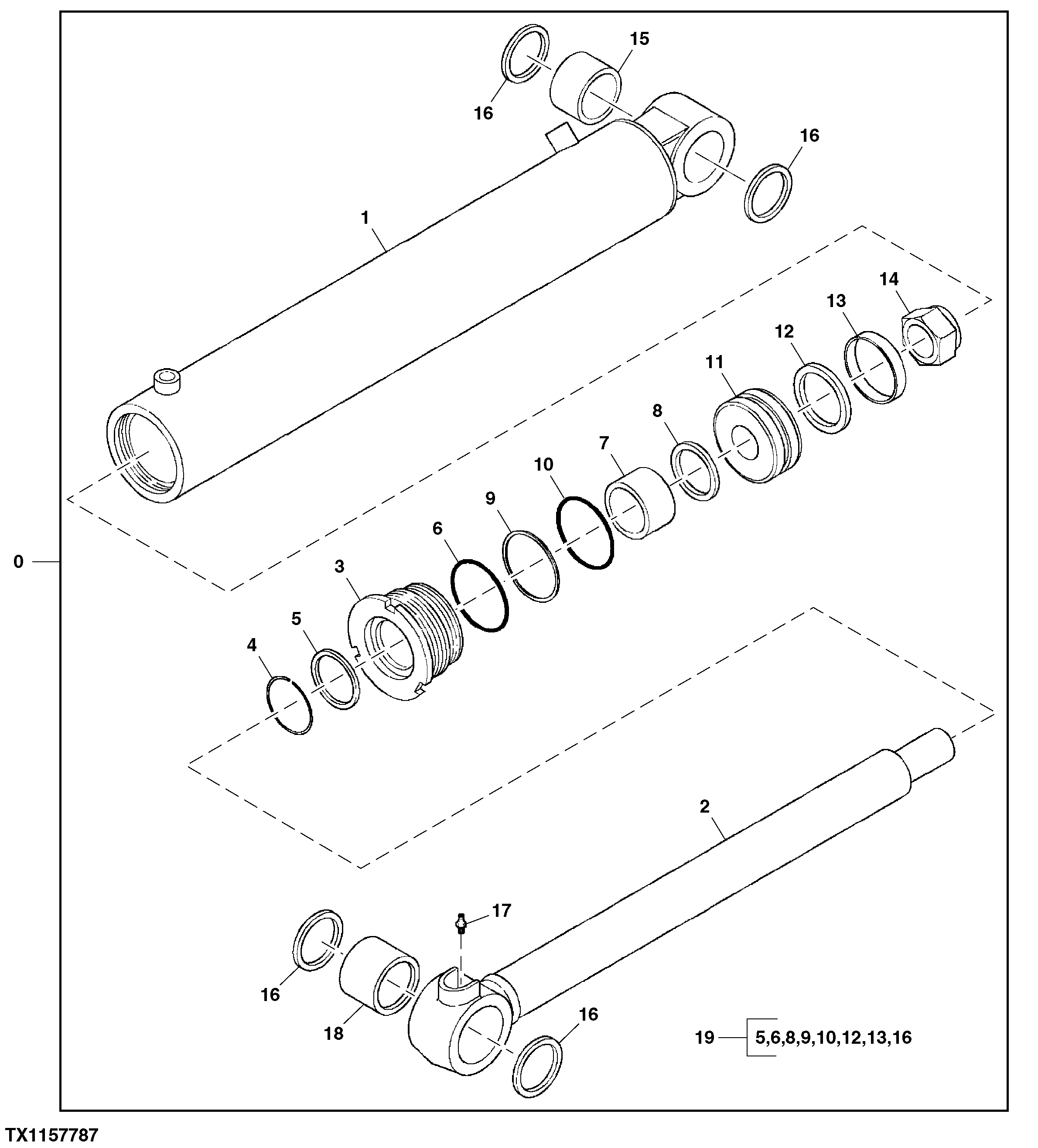 Swing Boom Cylinder Components (280595 - 281169)