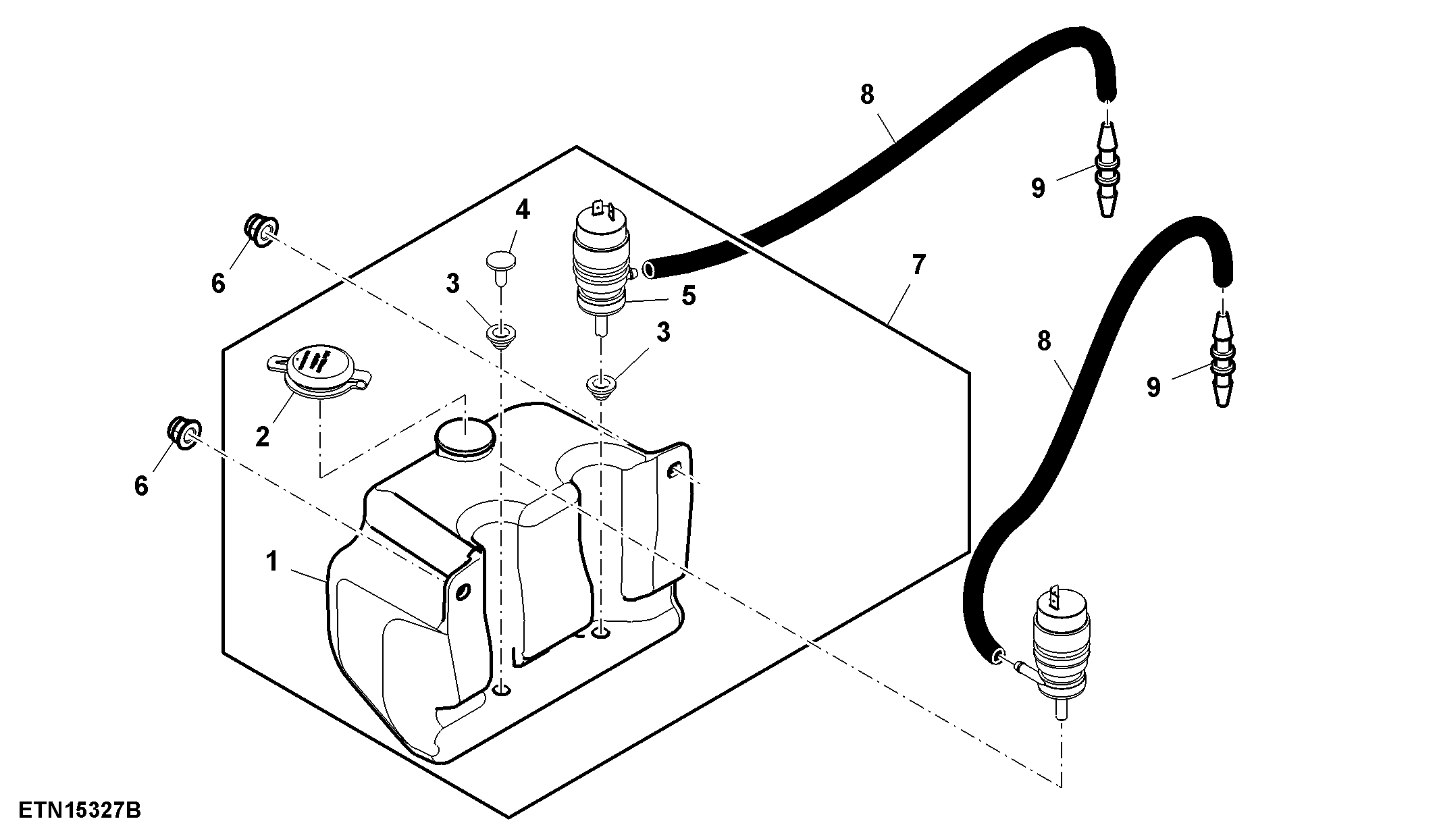 Windshield Washer System W/ Reservoir / Double Pump