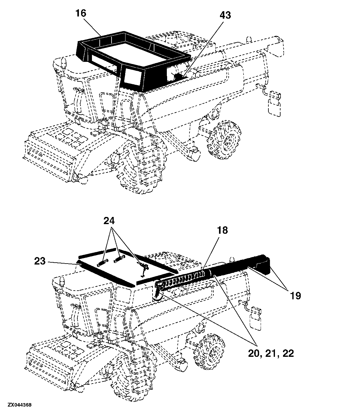 130 Elevators, Grain Tank, Unloading Auger Combine T550