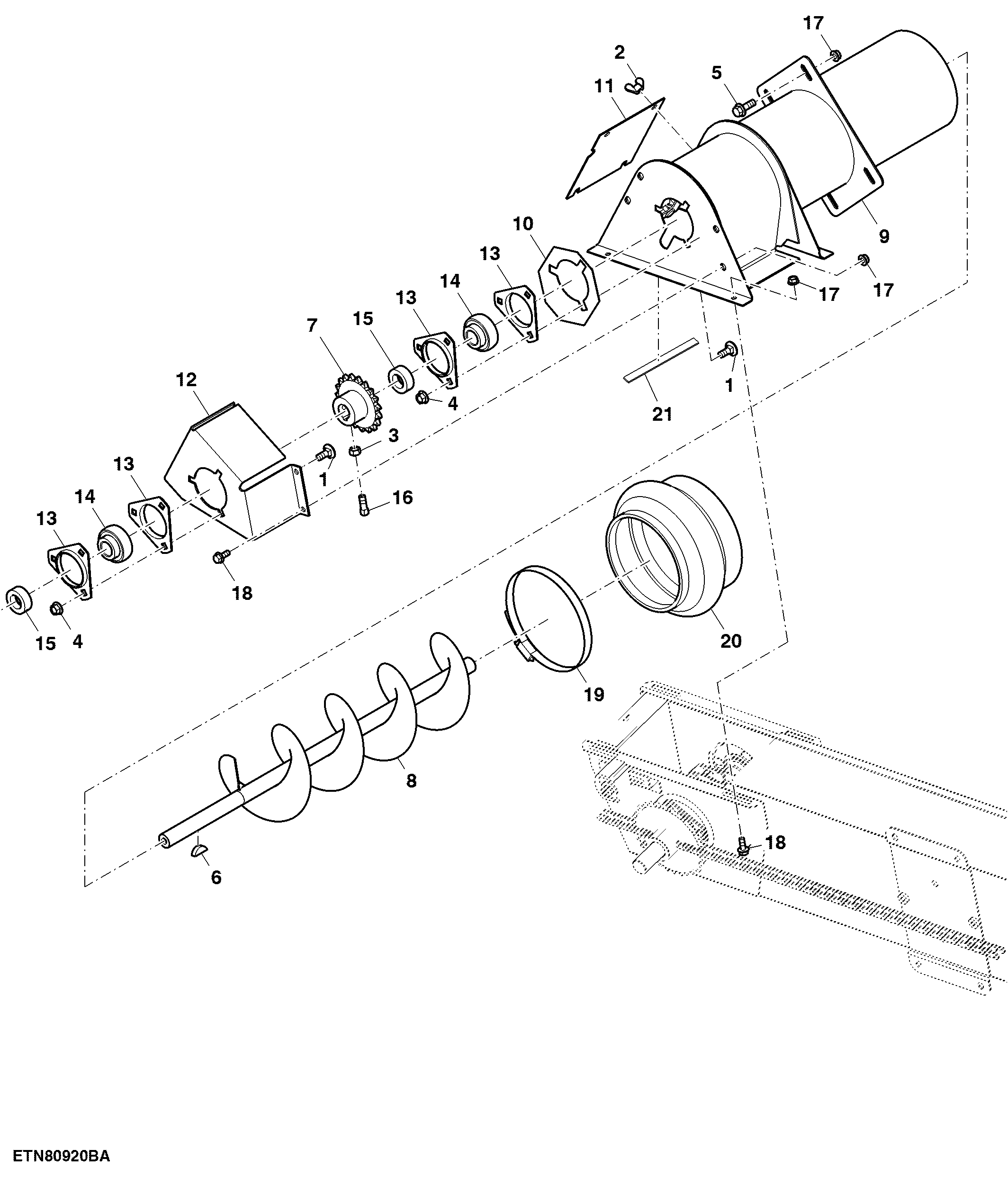 Trough Assembly, Upper Tailings (High Wear)