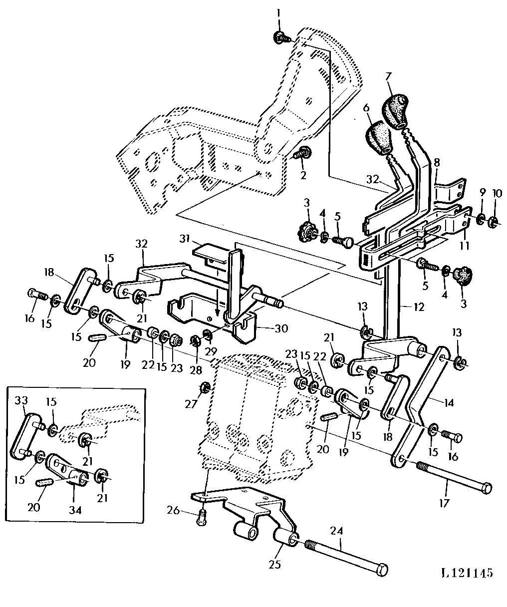 SHIFT LINKAGE FOR S.C.V. (POPPET VALVE TYPE)