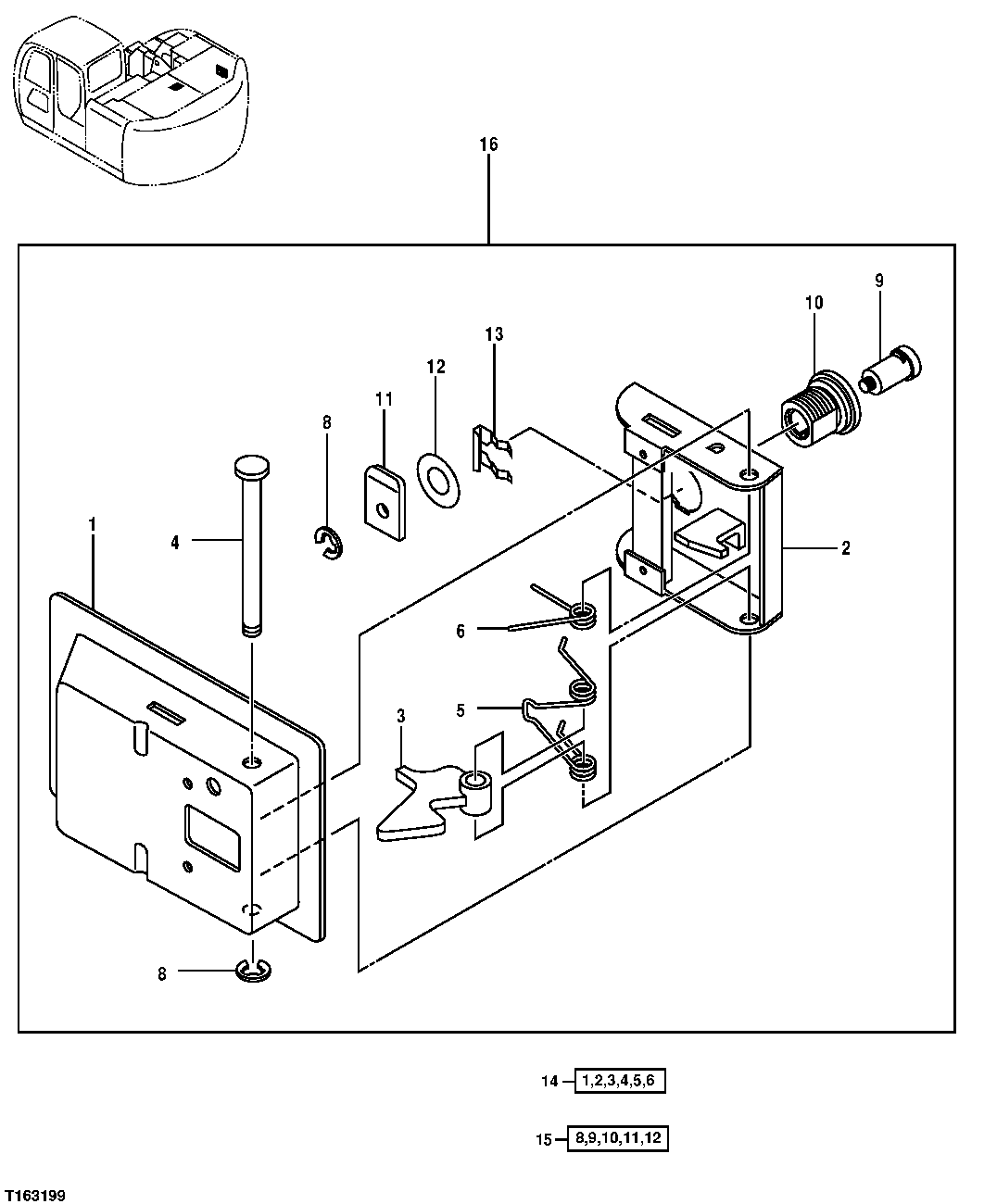 Hydraulic Pump and Engine Compartment Door Latch