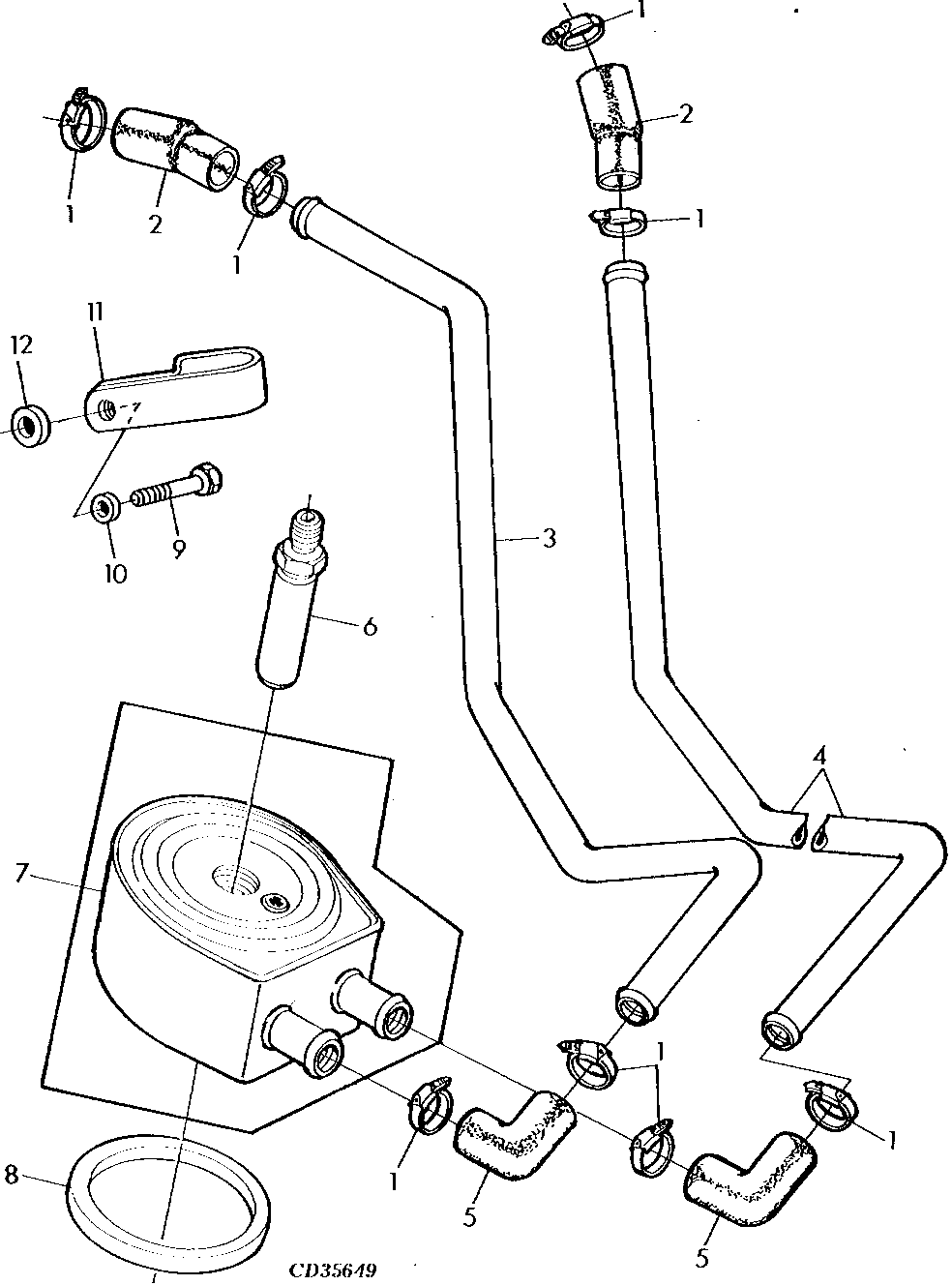 ENGINE OIL COOLER/8 PLATES/INCREASED COOLING CAPACITY