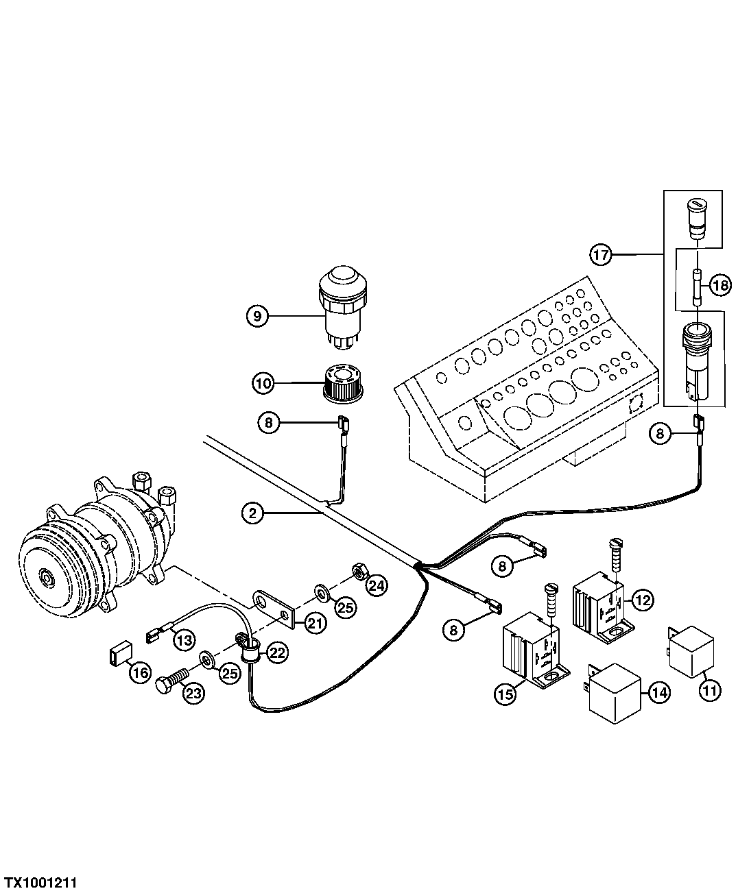 Air Conditioning Relays, Switch, and Fuse Holder