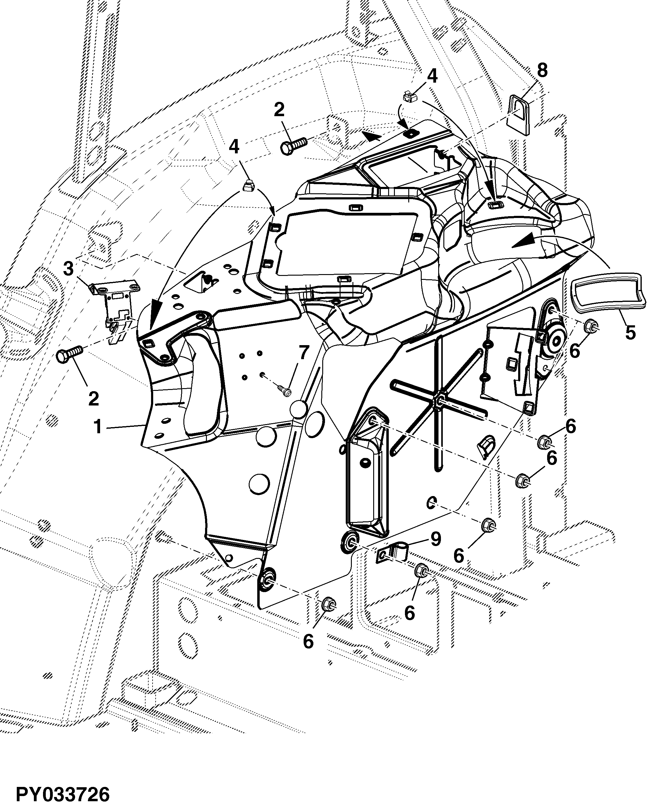 SUPPORT, CONTROL CONSOLE ON RIGHT (PREMIUM CAB)