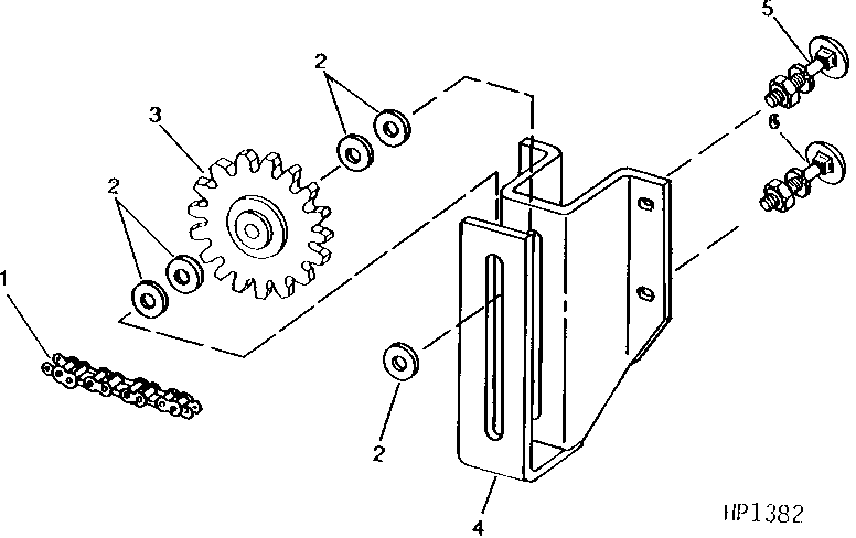 FEEDER CONVEYOR DRIVE CHAIN, IDLER, AND BRACKET (507051 - )