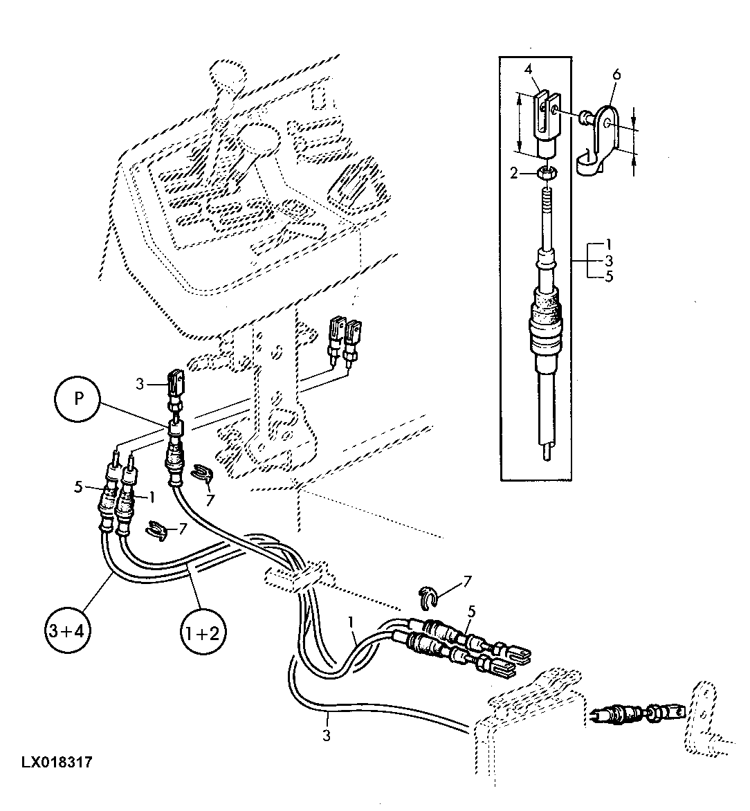 GEAR SHIFT BOWDEN CABLES AND PARKING LOCK (POWER REVERSER)