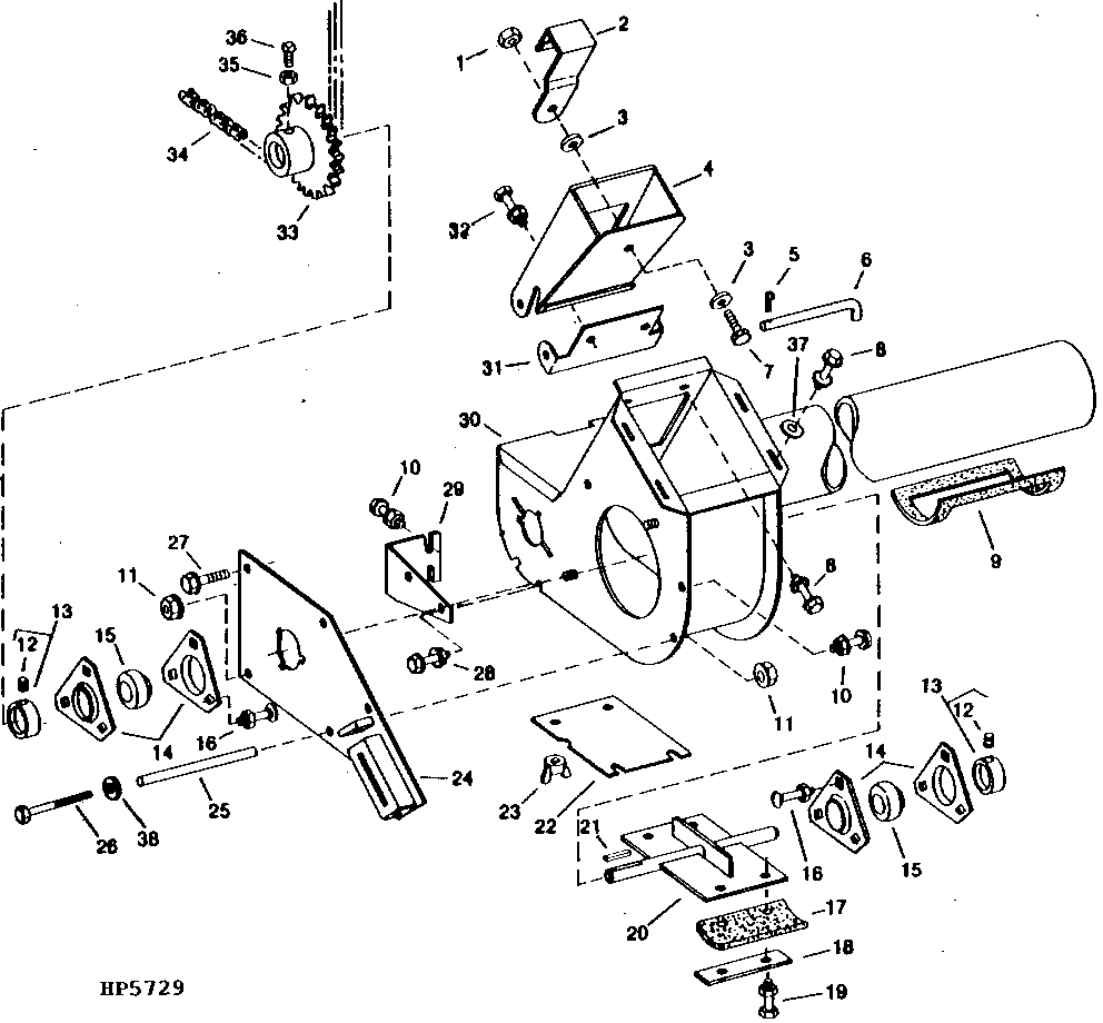UPPER TAILINGS AUGER HOUSING AND PADDLE ASSEMBLY