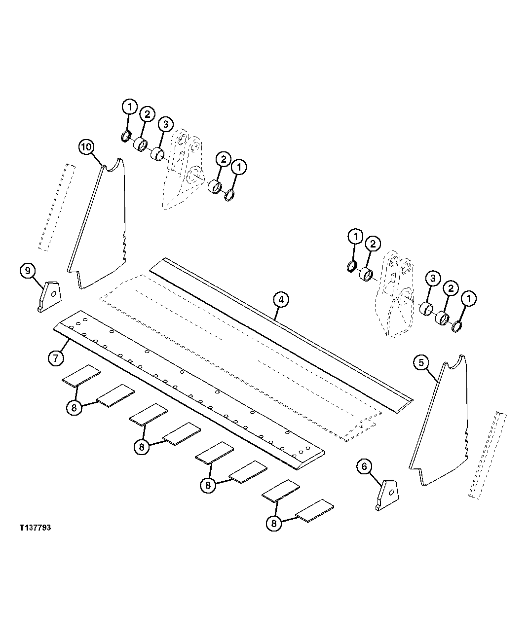 Multi-Purpose Bucket Front Wearplates and Cutting Edge