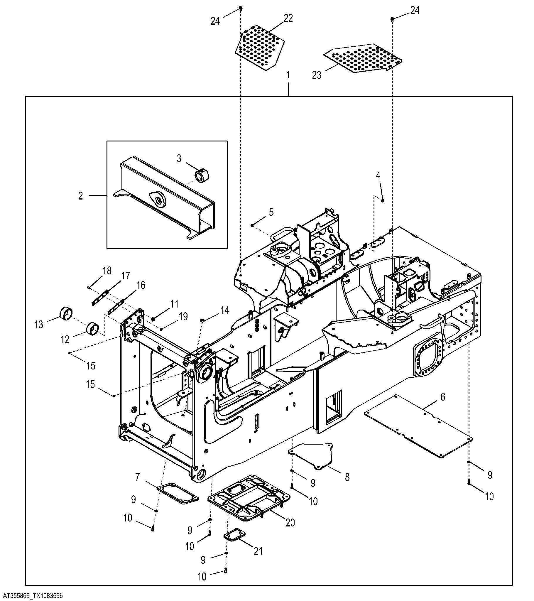 Main Frame and Bottom Guard, Outside Dozer and LGP