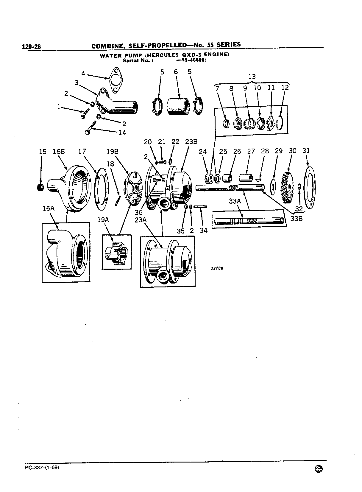 Engine, Hercules QXD-3 Water Pump