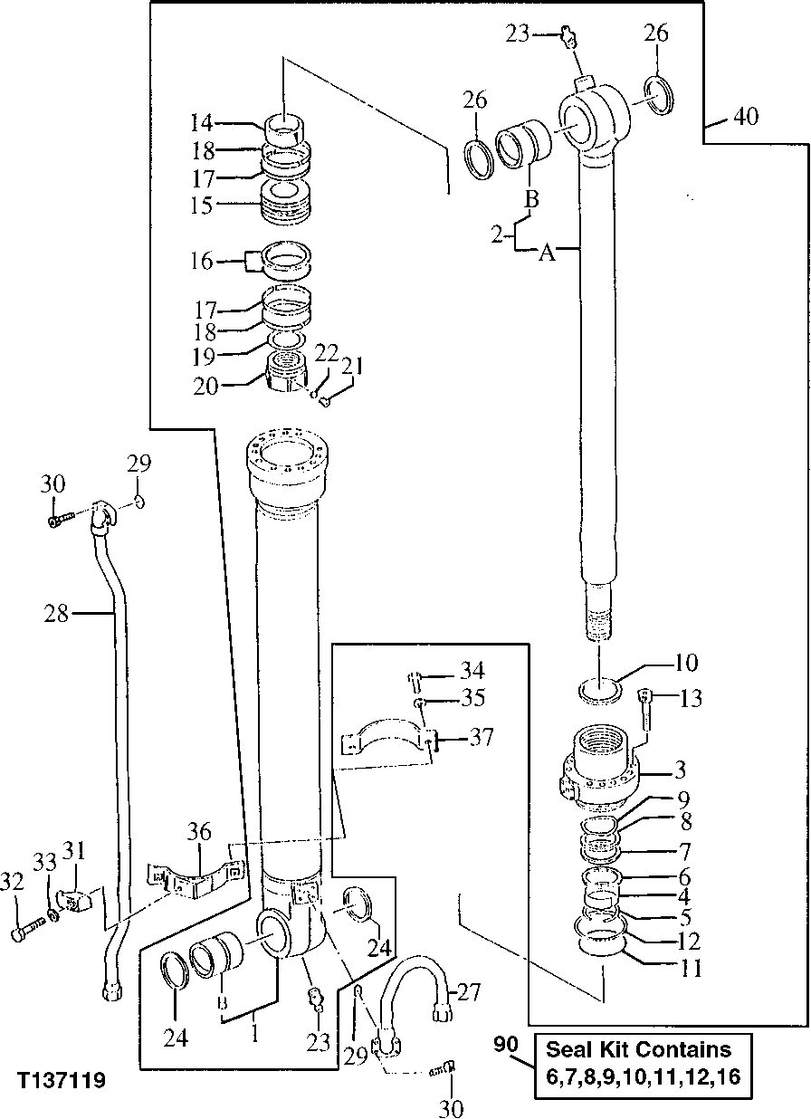 Super Long Front Bucket Cylinder (011000 - )