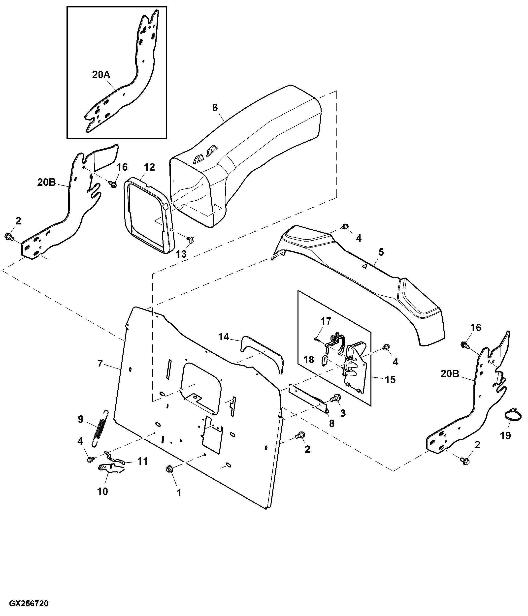 Chute and Mounting Brackets Assembly (100001 - )