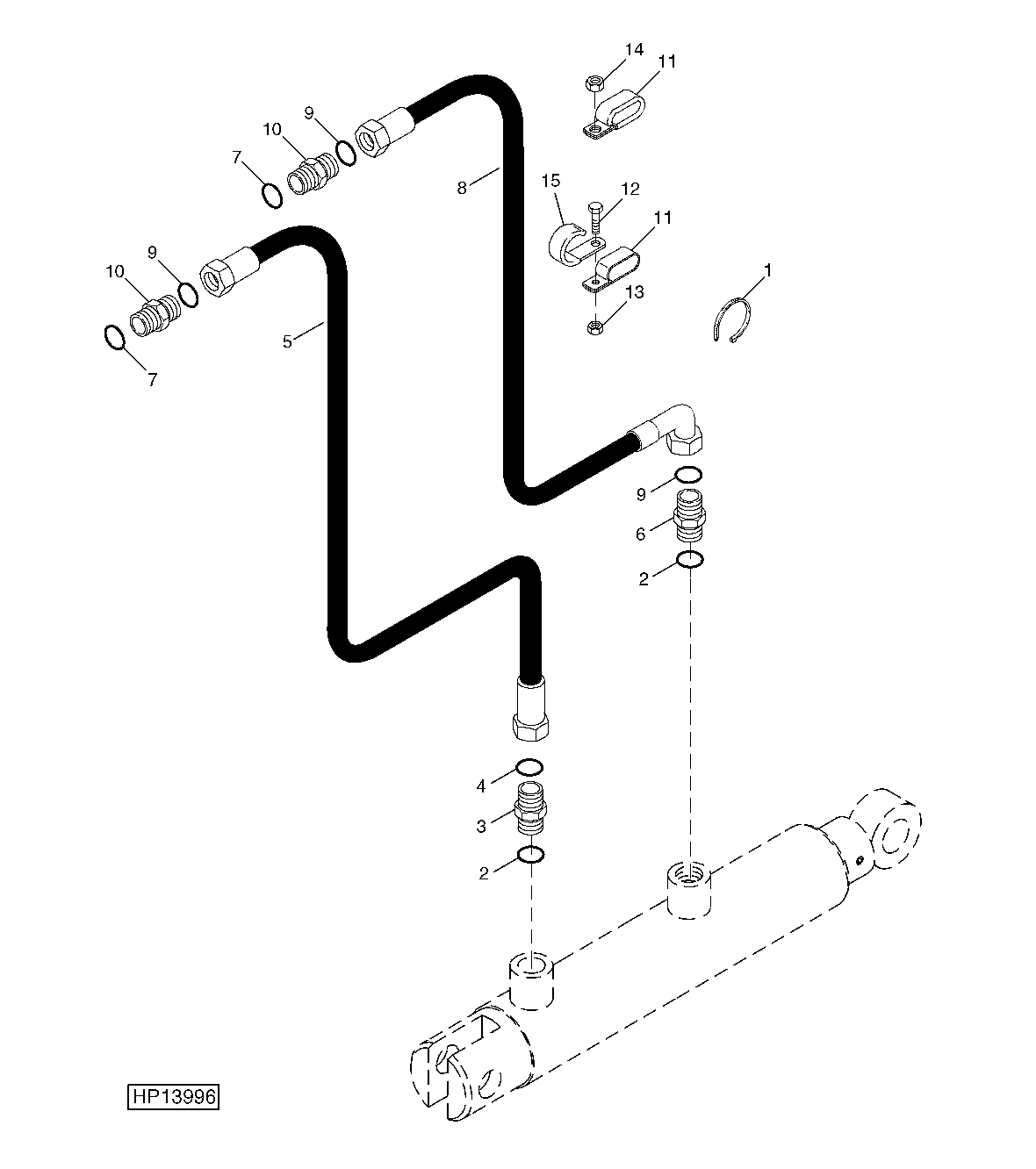 Unloading Auger Swing Cylinder, Hoses and Fittings