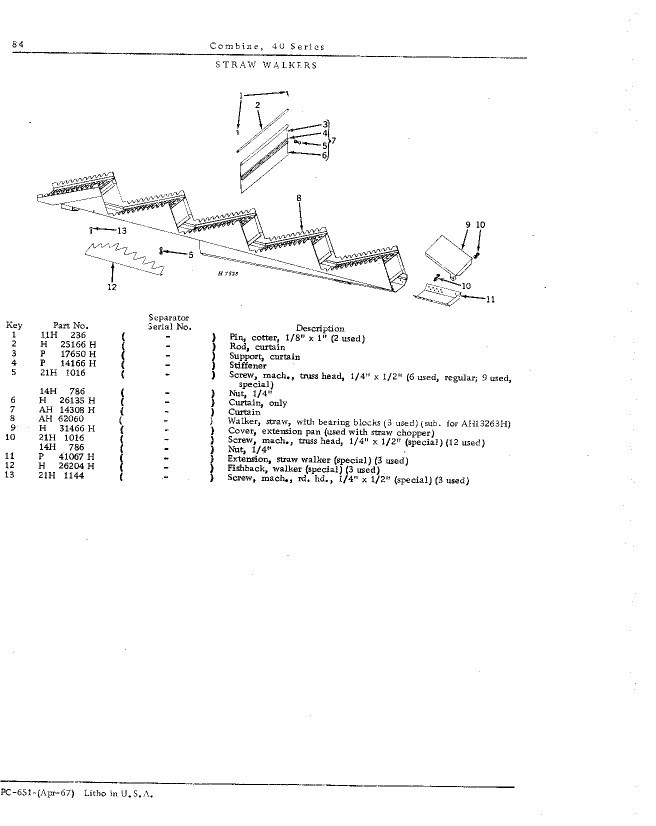 Straw Walkers, Shoe, Sieves, and Grain Conveyor