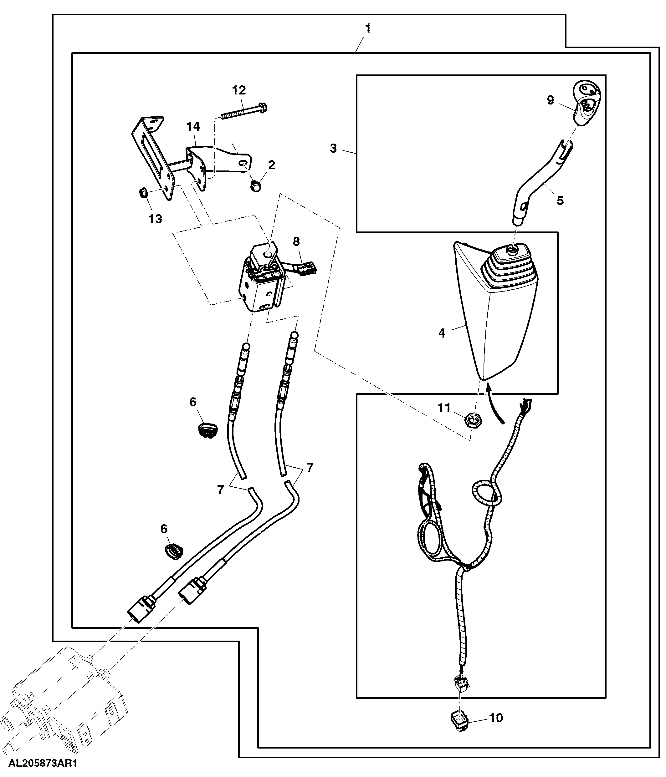Attachment, Multi Function Lever, Mechanical ICV, W/ 2-Functions, W/ Diverter Shifting, W/ HI-LO