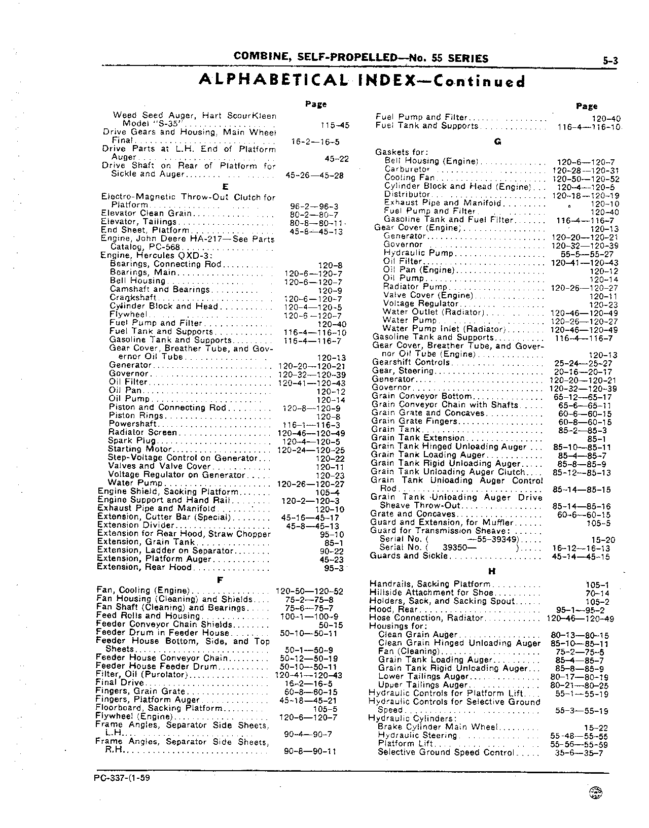 Engine, John Deere HA-217 - See Parts Catalog, PC-568 (Continued)